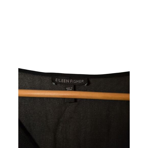 Eileen Fisher Black Silk Slip Dress with Sheer Overlay – Size XL - Picture 2 of 3